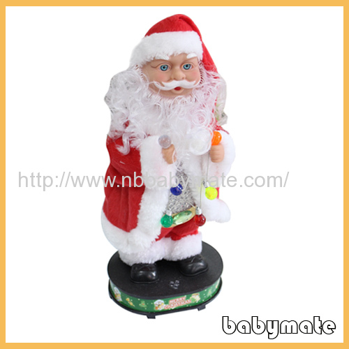 14holding shining light Santa Claus