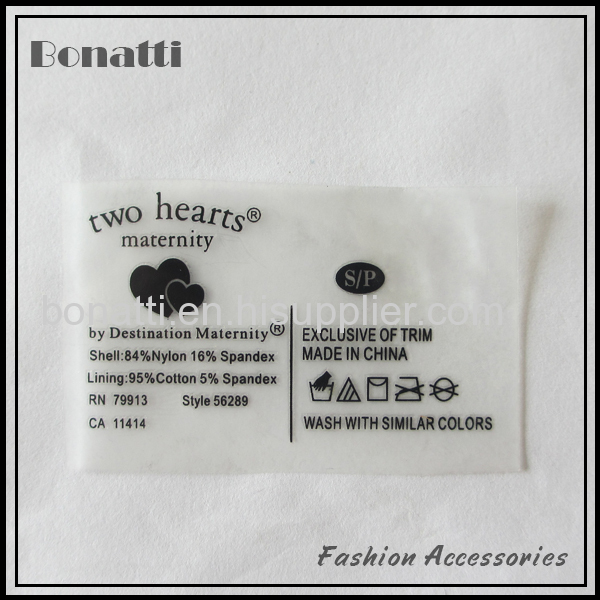 iron on transfer label for garments 