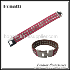 fashion leather bracelet with crystal rhinestone