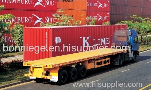 semi flatbed trailer of container