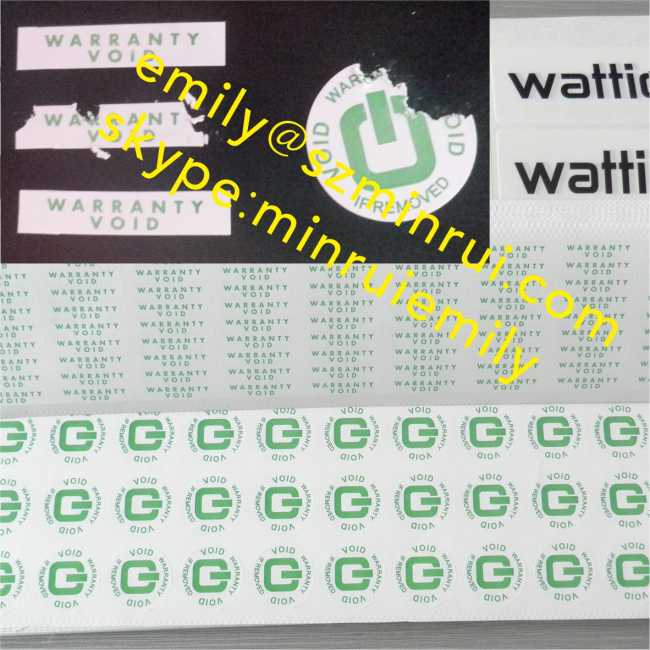 Minrui Round 19mm Warranty VOID If Removed Label With Company Logo,Self Adhesive Destructive Label,Warranty VOID Sticker