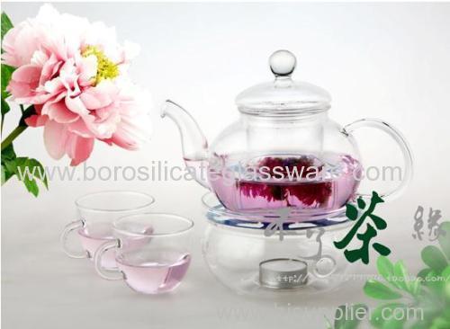 Hand blown glass teapot