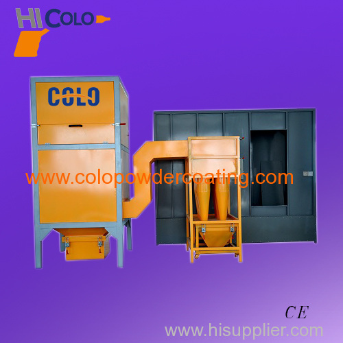 Powder spray booth with 9 pcs multi cyclone