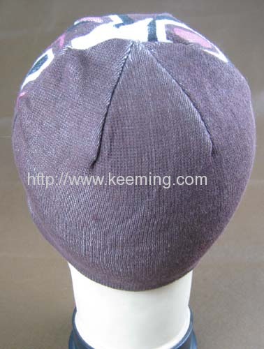 White background thin needle cotton fashion beanie