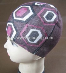 White background thin needle cotton fashion beanie