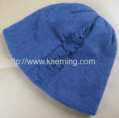 Drawn needle double layer beanie 