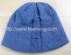 Drawn needle double layer beanie