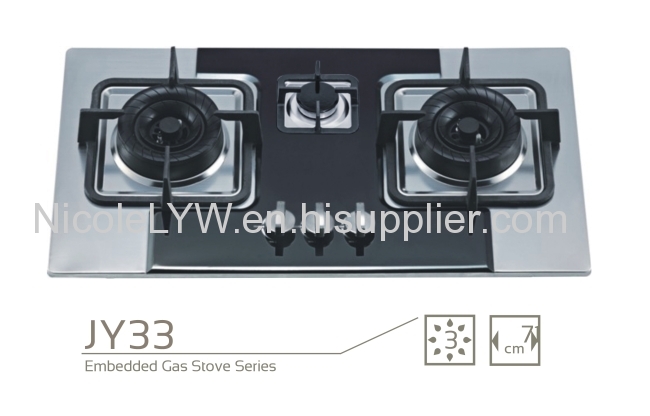 3 burner high quality stainless steel/ tempered glass, OEM/ODM,gas hob/ gas stove/ gas cooktop for home use