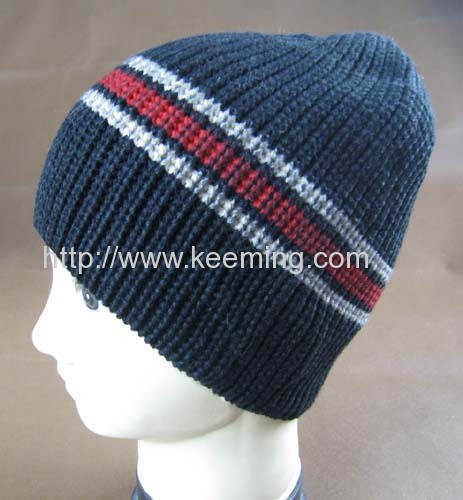 knitted beanie with elasticity on the edge 