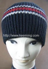 knitted beanie with elasticity on the edge