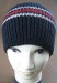 Black with red and beige stripe Elasticity edge knitted hat