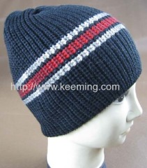 knitted beanie with elasticity on the edge
