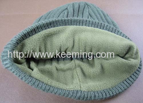 Winter hat with part of fleece lining