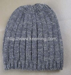 95% acrylic 5% polyester metall knitted hat