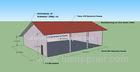 Eco - Friendly Steel Structure Buildings , Red Steel Structure Shed