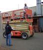 Telescopic Cylindrical aerial work platform 100kg 10000mm with Single Ladder