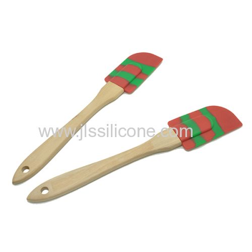 New arrival Durable food grade silicone spatula with wooden handle 
