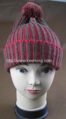 Lovely Red and green mixture yarn knitted hat