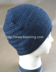Black Cardigan stitch hat