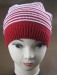Ladies 24*21cm Red with white stripe knitted hat