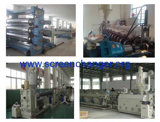 Plastic extruder screen changer