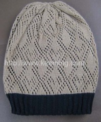 Fashion hollow double layer beanie