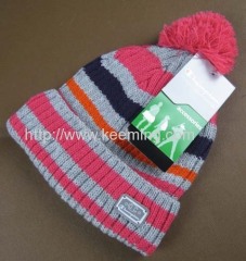 Champion Autumn stripe hat with pompon