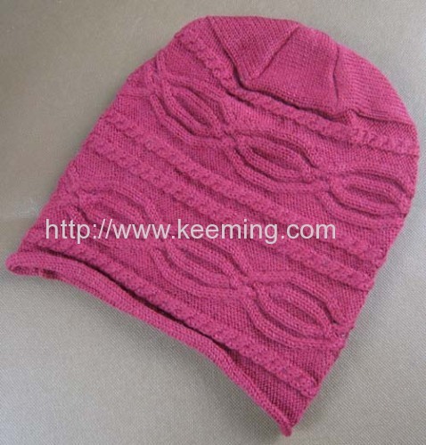 100% wool Wine red knitted hat