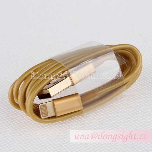 New Gold USB Data Sync charge Cable For iphone 5 5s 5c