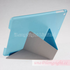 Five fold transparent frosted leather case for ipad air