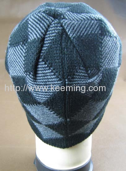 Lozenge effect jacquard hat 