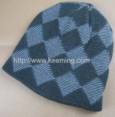 Lozenge effect jacquard hat