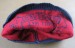 100% wool Navy with red jacquard logo knitted hat