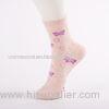 Butterfly Womens Ankle Socks , Jacquard Knitted Colored Ankle Socks