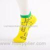 Lovely Breathable Mens Casual Socks Yellow With Customized Printing
