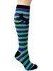 Breathable Cotton Knee High Socks , Winter Striped Knee High Socks