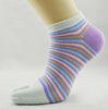 Fancy Striped Five Toe Socks , Knitted Five Finger Toe Socks