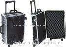 Black 5 MM MDF Aluminum Carrying Cases / Equipment Cases With Trolley