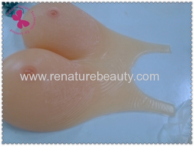 Silicone fake breast form with conjoint design for Cross dresser breast prosthesis