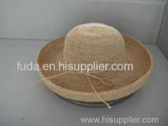 fashion crochet raffia straw hat/kids caps