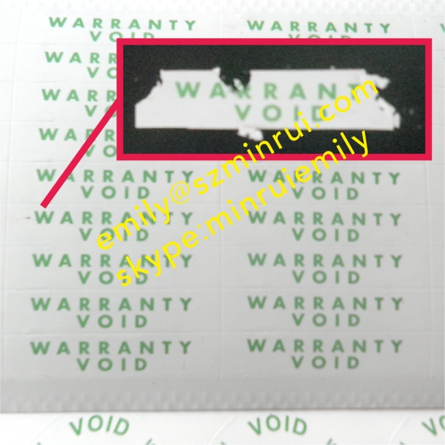 Minrui 25x5mm Warranty VOID Stickers,Security Tamper Proof Calibration Labels,Warranty VOID Destructible Adhesive Labels