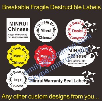 Minrui 25x5mm Warranty VOID Stickers,Security Tamper Proof Calibration Labels,Warranty VOID Destructible Adhesive Labels