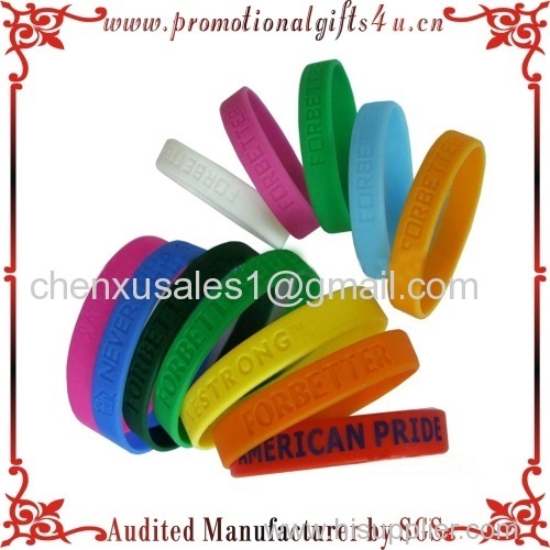 silicone bracelet wristband with customized logo