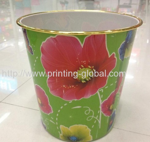 Hot stamping foil for round plastic waste bucket
