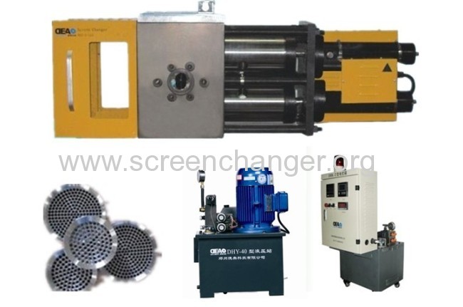 Plastic extruder continuous screen changer