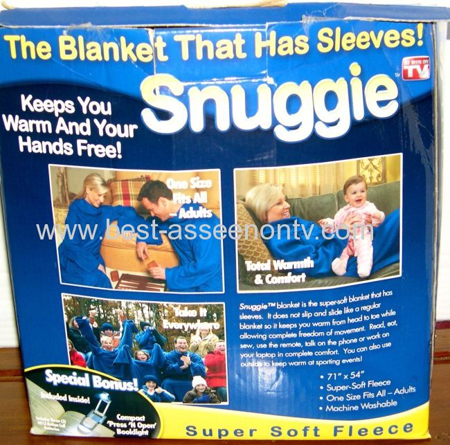 SNUGGIE The Blanket That Has Sleeves Adults One-Size-Fits-All Beige..As Seen On TV Super Soft Fleece