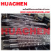 Extruder conical twin screw barrel