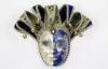 Blue Glitter Venetian Jester Mask Hand Made For Mens Mardi Gras Party
