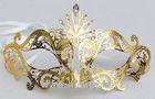 Gift Prom Metal Venetian Masks , Gold Venetian Laser Cut Masks