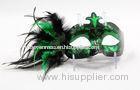 Handmade Fancy Dress Masks With Green Macrame For Masquerade